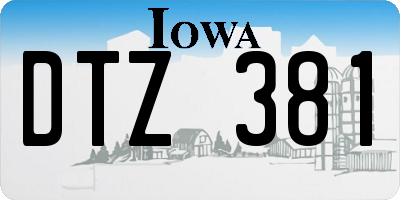 IA license plate DTZ381