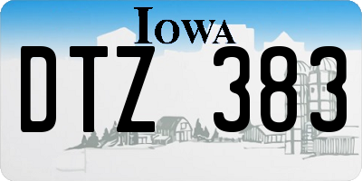 IA license plate DTZ383