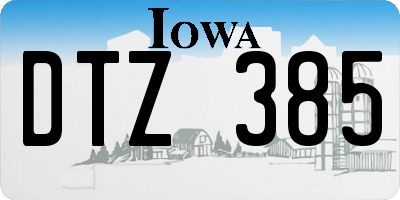 IA license plate DTZ385