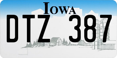 IA license plate DTZ387