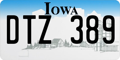 IA license plate DTZ389