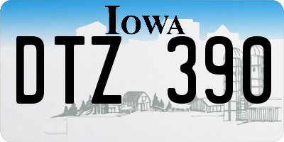 IA license plate DTZ390