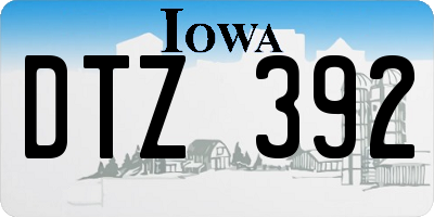 IA license plate DTZ392