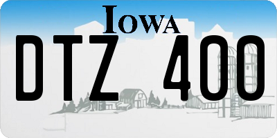 IA license plate DTZ400