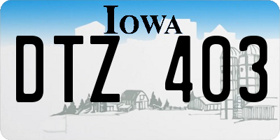 IA license plate DTZ403