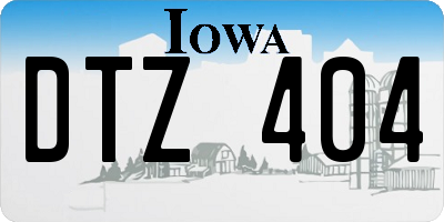 IA license plate DTZ404