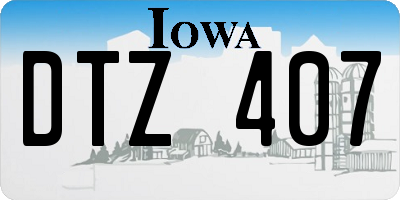 IA license plate DTZ407