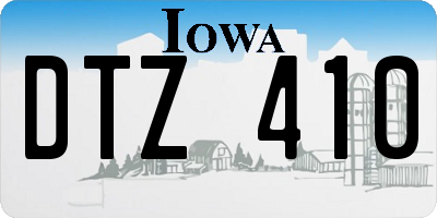 IA license plate DTZ410