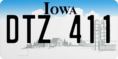 IA license plate DTZ411