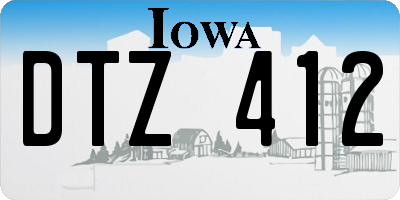 IA license plate DTZ412