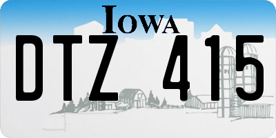 IA license plate DTZ415