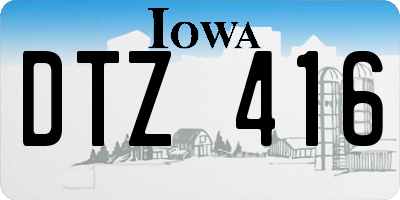 IA license plate DTZ416