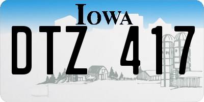 IA license plate DTZ417