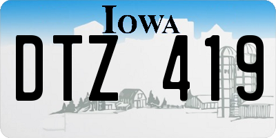 IA license plate DTZ419