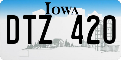 IA license plate DTZ420