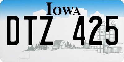 IA license plate DTZ425