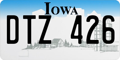 IA license plate DTZ426