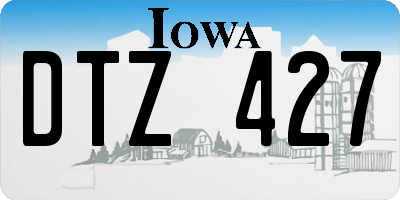 IA license plate DTZ427