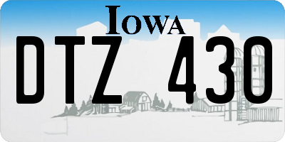 IA license plate DTZ430