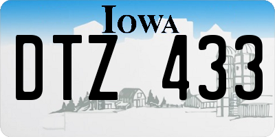 IA license plate DTZ433