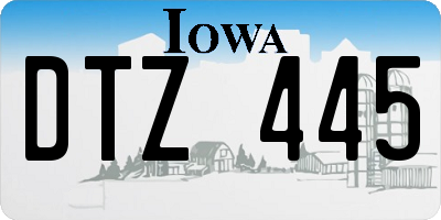 IA license plate DTZ445