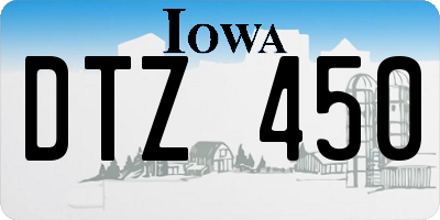 IA license plate DTZ450