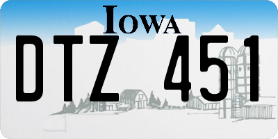 IA license plate DTZ451