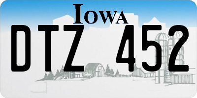 IA license plate DTZ452