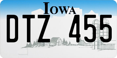 IA license plate DTZ455