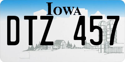 IA license plate DTZ457