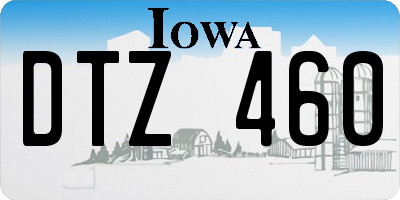 IA license plate DTZ460