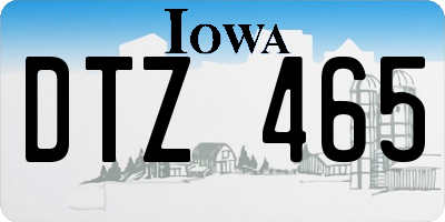 IA license plate DTZ465