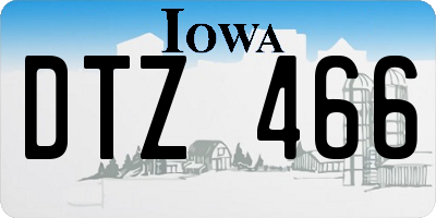 IA license plate DTZ466