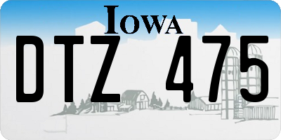 IA license plate DTZ475