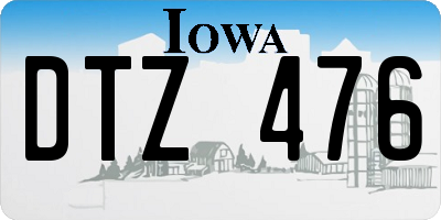 IA license plate DTZ476