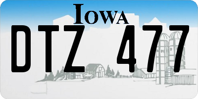 IA license plate DTZ477