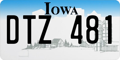 IA license plate DTZ481