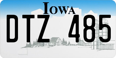 IA license plate DTZ485