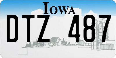 IA license plate DTZ487