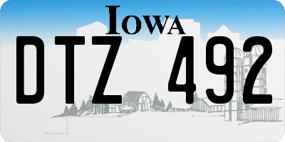 IA license plate DTZ492