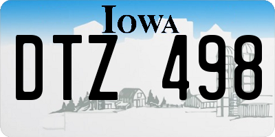 IA license plate DTZ498