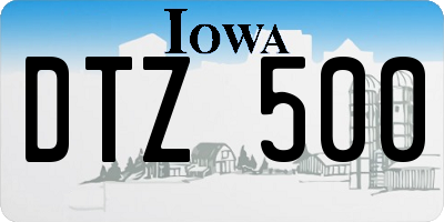 IA license plate DTZ500