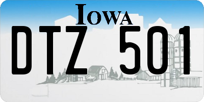 IA license plate DTZ501