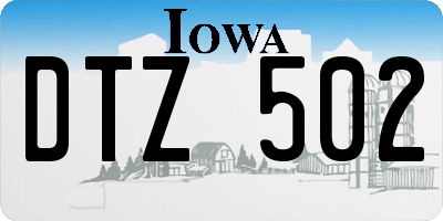 IA license plate DTZ502