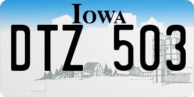 IA license plate DTZ503