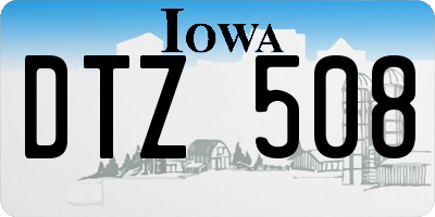 IA license plate DTZ508