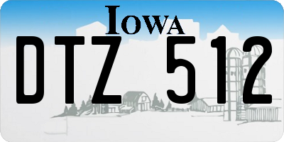 IA license plate DTZ512