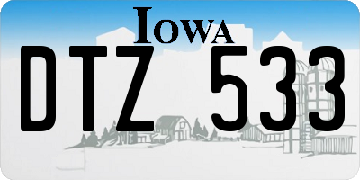 IA license plate DTZ533