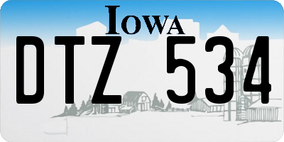 IA license plate DTZ534