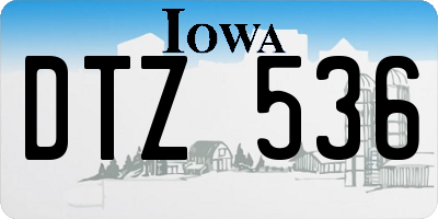 IA license plate DTZ536